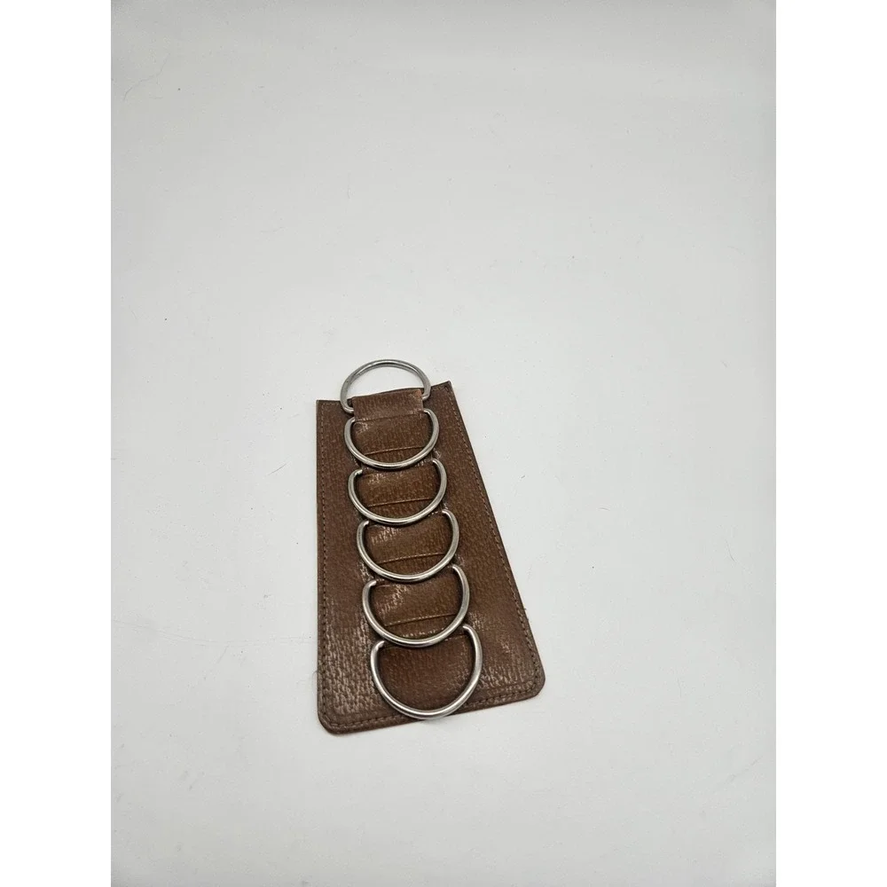 Vintage Leather And Metal Tie Storage Hanger